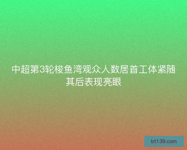 中超第3轮梭鱼湾观众人数居首工体紧随其后表现亮眼 中超第3轮梭鱼湾观众人数居首工体紧随其后表现亮眼